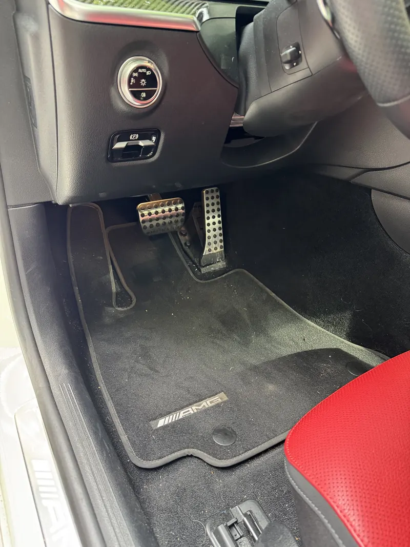 Mercedes-AMG footwell, pedals and mat after a detail